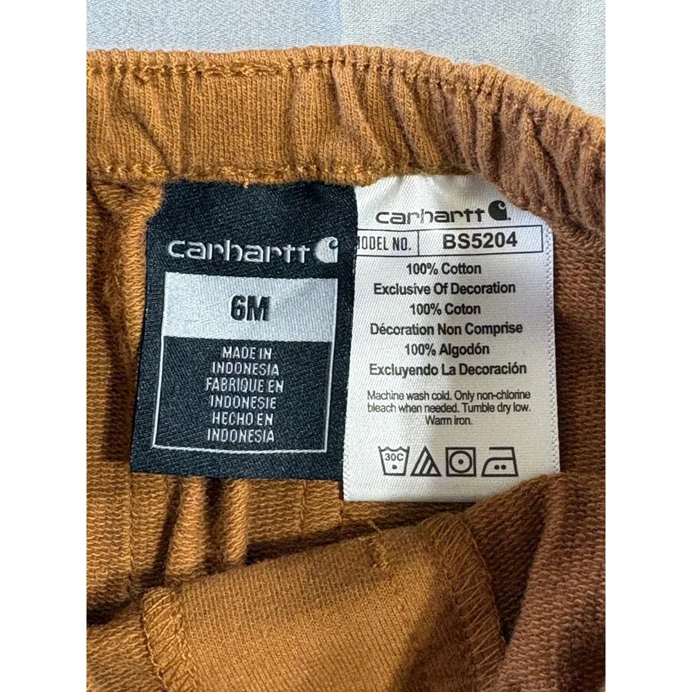 Carhartt Baby French Terry Diaper Cover Brown BS5204 6M NWT